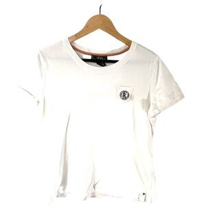 Lauren Ralph Lauren Women’s White Pocket Tee | Embroidered Logo | Size XL